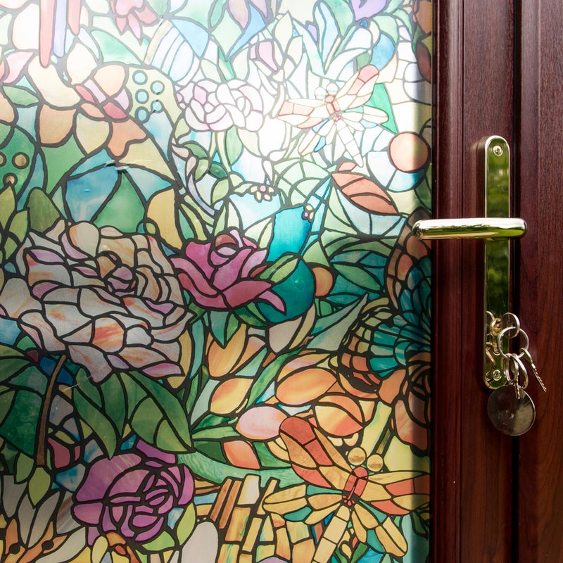 d-c-fix 346-0647-3PK Self-Adhesive Privacy Glass Window Film, Spring Chapel/Tulia, 17" x 78" Roll, 3-Pack - Image 3